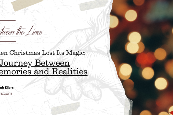 Warm Christmas lights glowing softly in the night, symbolizing hope, reflection, and peace.